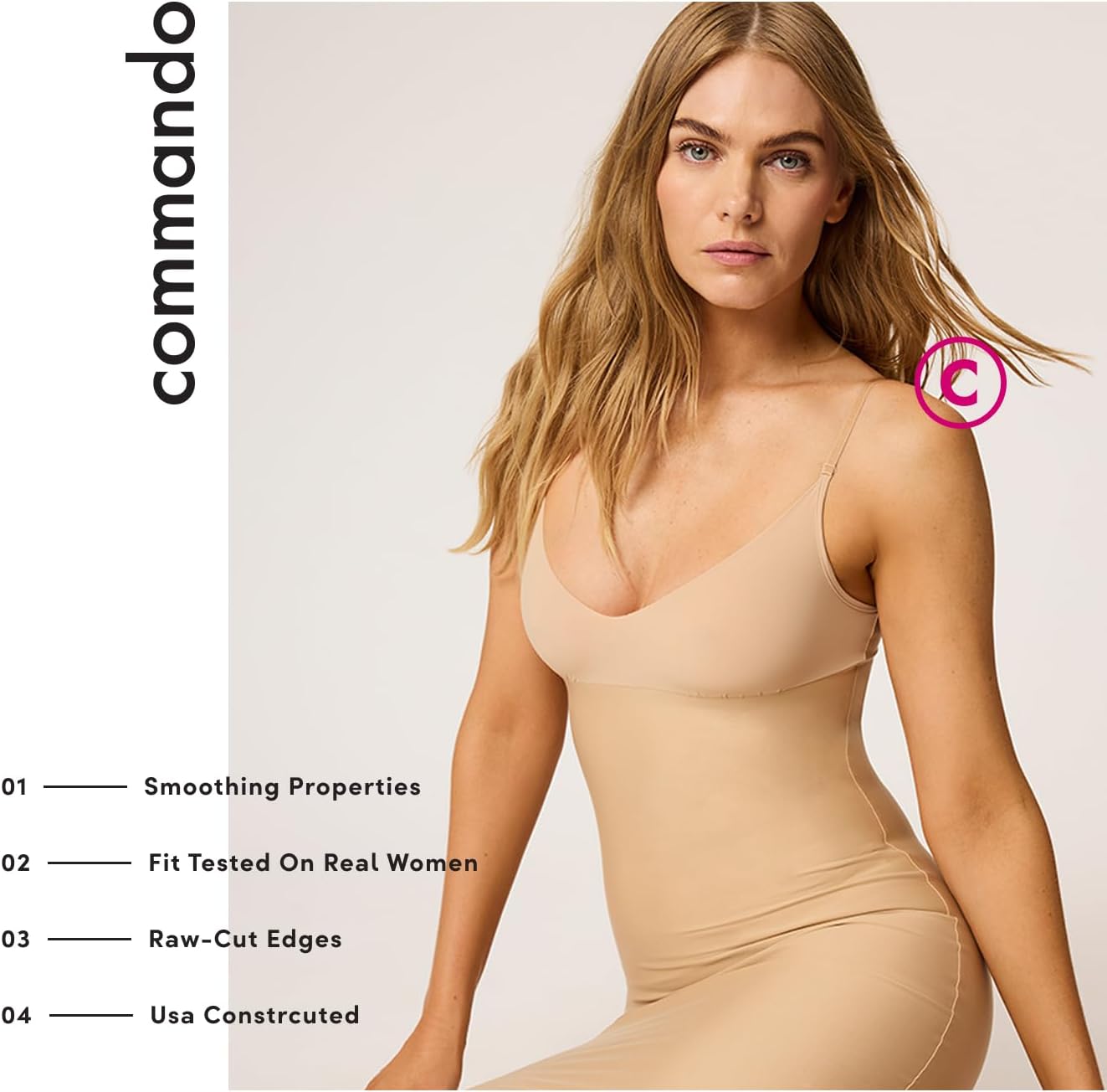commando - Two-Faced Tech Control Slip Under Dress | Light-Medium Compression Shapewear | Stays in Place For Smooth Fit