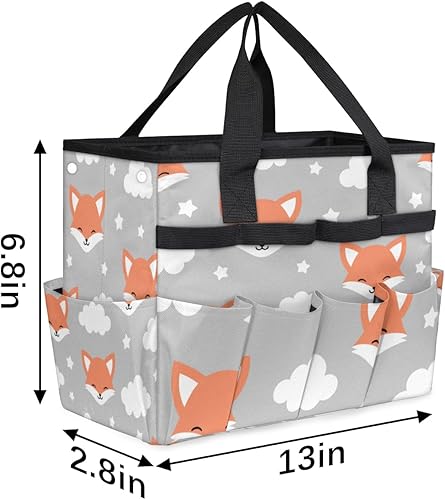 Miniatura 3 de Cartoon Animal Fox Garden Tool Tote Bag for Women Men Gardening Tool Storage Bags with 10 Pockets Standable Garden Home Tool Kits Organizer for