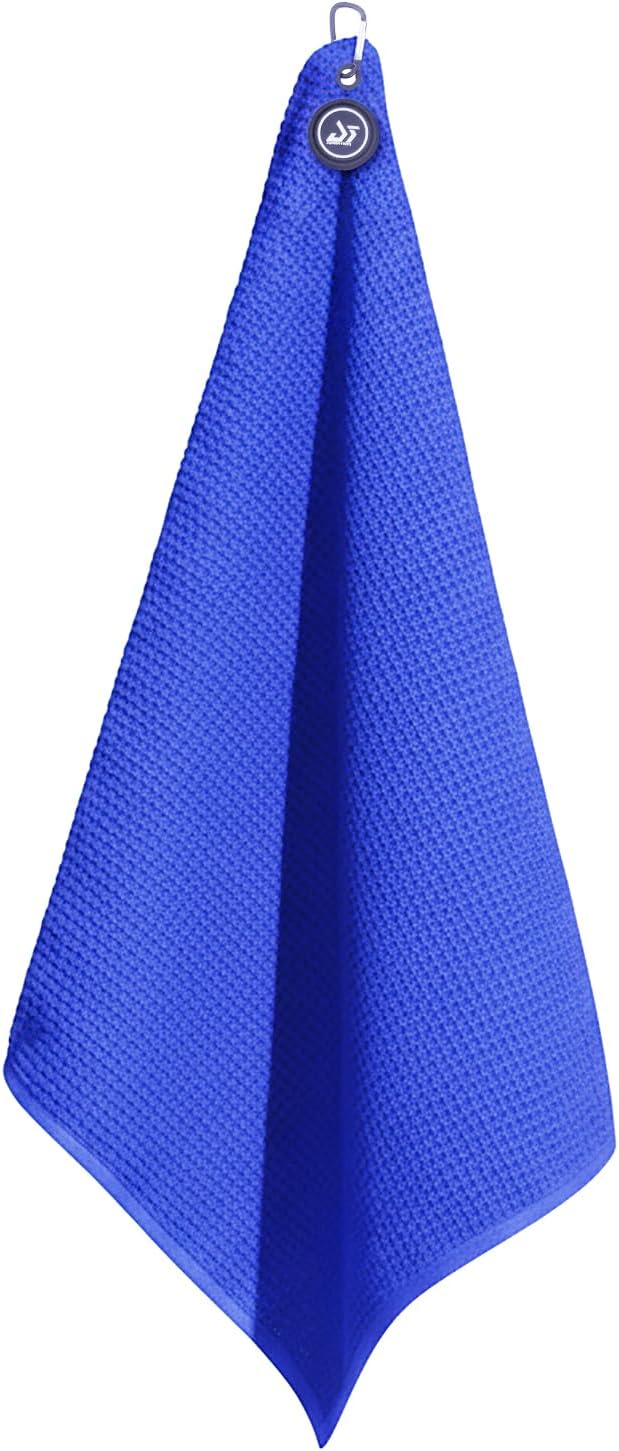 Dragon tiger Magnetic Golf Towel – 23.6"x15.7" Microfiber Waffle Weave with Magnet & Carabiner, Ultra Absorbent for Clubs, Bags & Carts, (Blue)