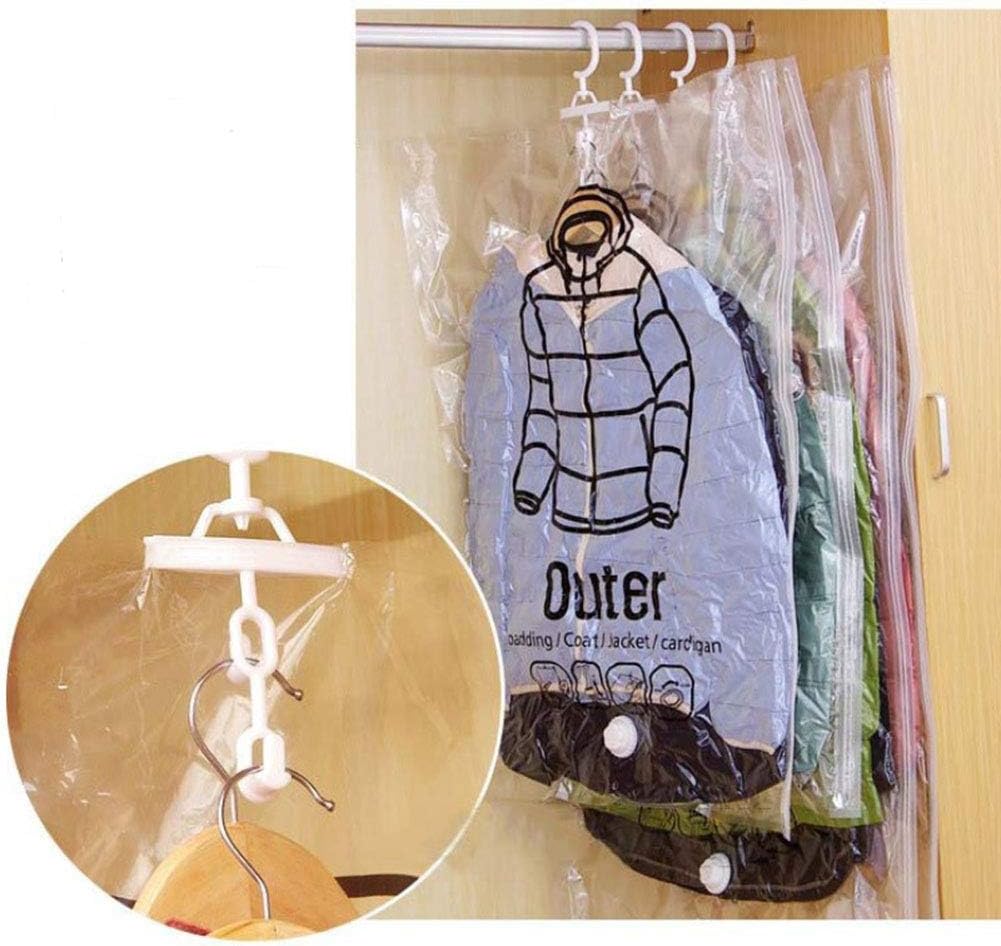 STTC Pack of 3 Garment Covers Bags, Hanging Transparent Vacuum Storage Bag for Wardrobe Storage Travel Garment Bags,L