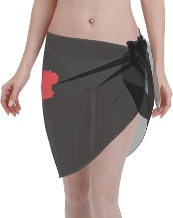 Morocco flag Women Beach Sarong Swimsuit Chiffon Scarf Short Skirt Bikini Cover Up