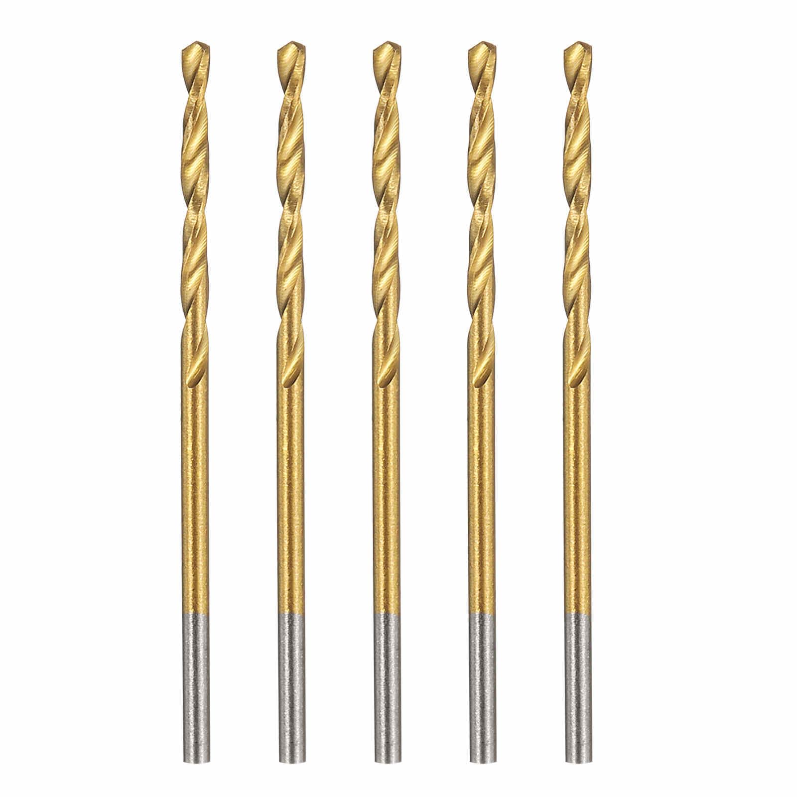Kozelo 5pcs Drill Bit - [1.2mm Diameter] M42 8% Cobalt HSS Cutting Tool for Machining Hard Metal Stainless Steel Woodworking Handicraft Use, 135° Cutting Angle TiN