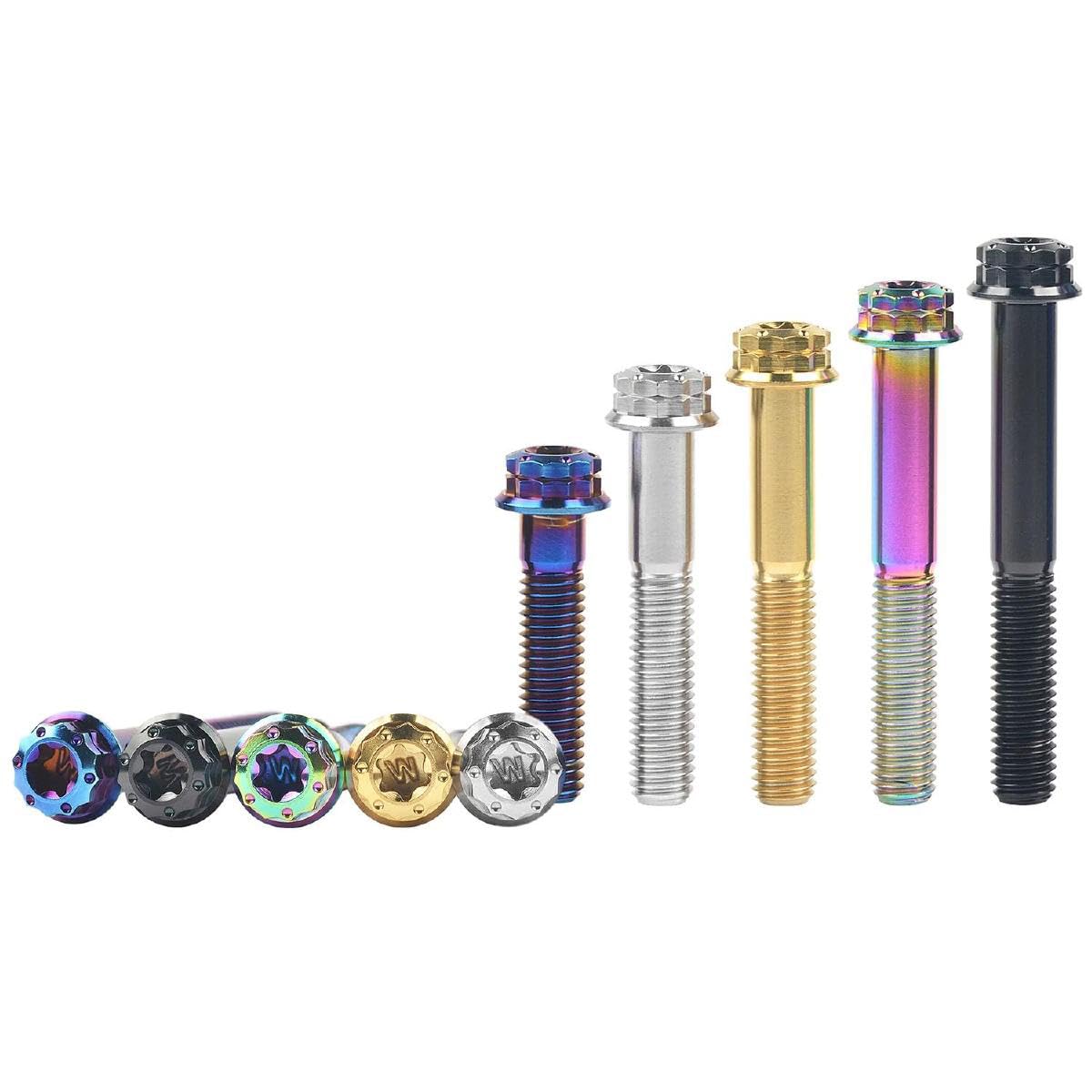 dadi e bulloni assortiti， 3 pezzi di titanio M10X20/25/30/35/40/45/50/55/60/65/70mm Torx passo 1,25/1,5 mm for auto e moto(Titanium,M10X25mmxP1.5mm)