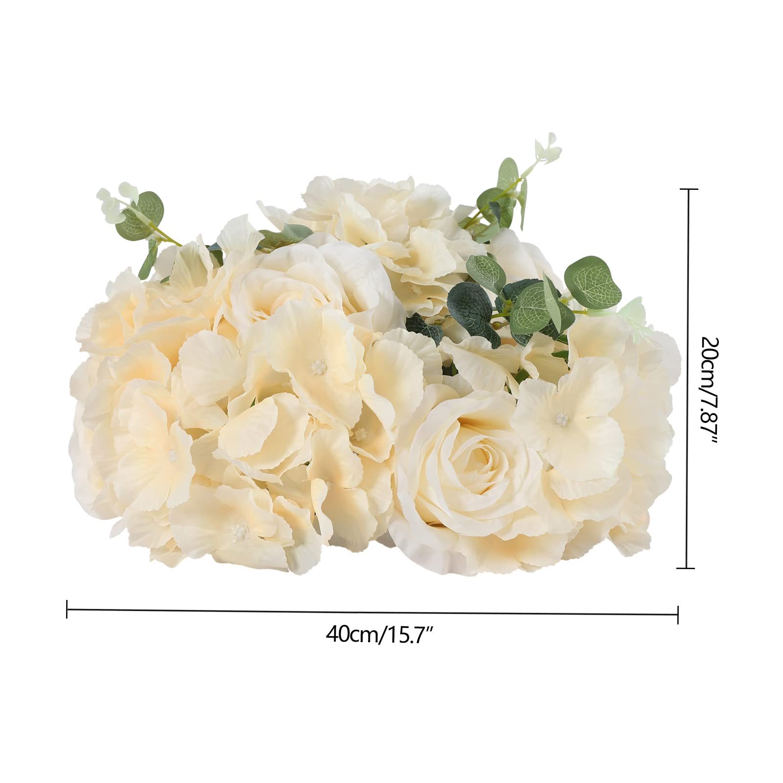 Blumenkugel, 10pcs Künstliche Blumenstrauß mit Sockel Blumenkugeln für Hochzeit Partei Tischaufsätze Blumenarrangement Heim Küche Dekor, Champagner