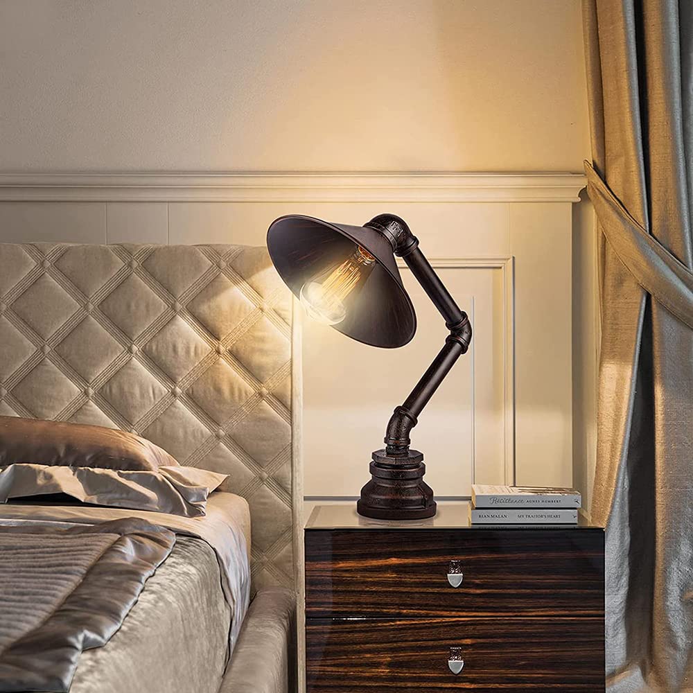 Amazon.co.jp : ヴィンテージ鉄パイプデスクランプ、素朴な工業