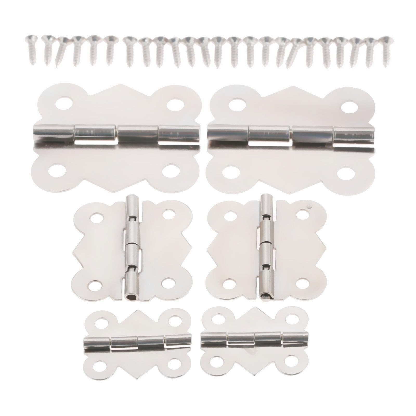 Kdhcvkz 4Sets 40X33mm 4/10Pcs Hinges With Screws 4 Holes 25Mm-40Mm Furniture Wood Hinges(4Sets 40X33mm)
