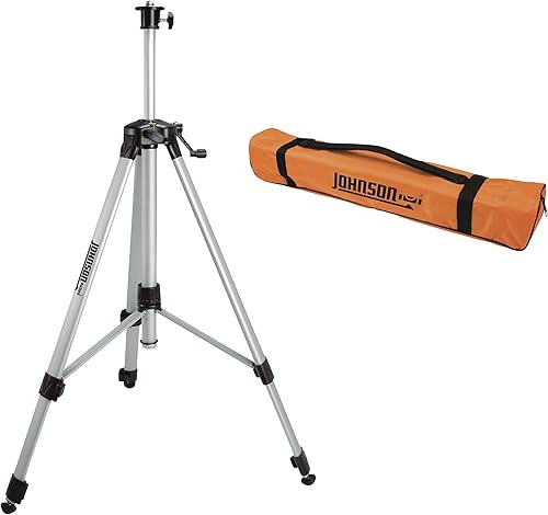 Miniatura 1 de Johnson Level & Tool 40-6861 - Trípode de aluminio de doble propósito con adaptador de 14 de pulgada a 20, altura de trabajo de 2 pies a 5 pies 5