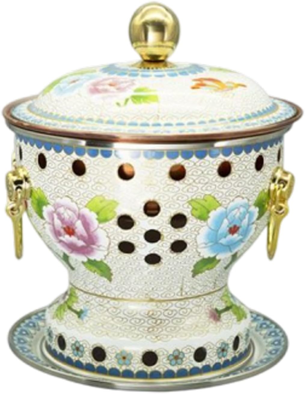 Enamel Pot Old Beijing Hot Pot Single Person Hotpot Family Gathering Copper with Saucer Use Warming Pot Copper Hot Pot,G