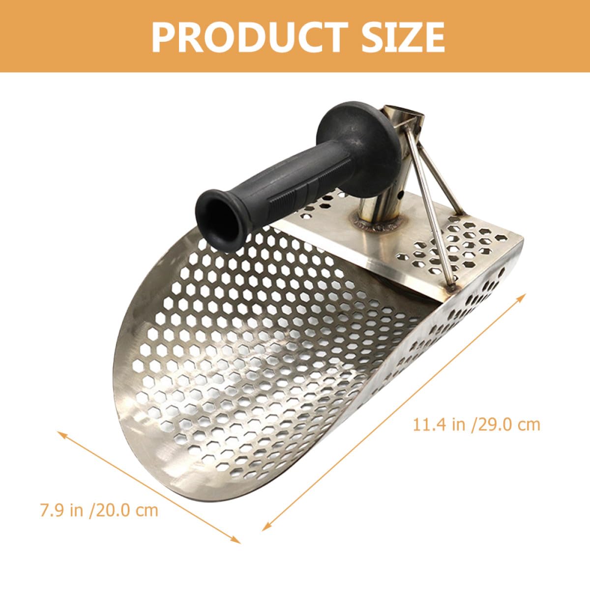 Setaccio per Rilevamento Metalli Paletta Ergonomica in Acciaio Inox per attività Outdoor e Ricerca Tesori in Spiaggia e Fiumi