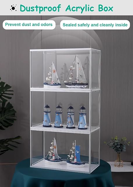 Foto 5 de 7 de Vibeo Cajas de Metacrilato Vitrina Grande de Acrílico con Puerta Corredera, Vitrina Transparente de 20, 30, 40