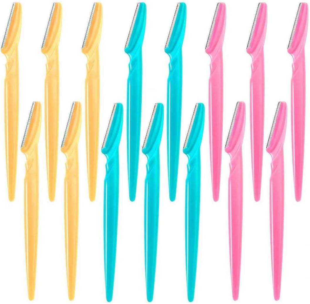 15Pcs Eyebrow Razors Multipurpose Exfoliating Dermaplaning Tool Face Razor and Eyebrow Shaper For Women Man With Precision Cover
