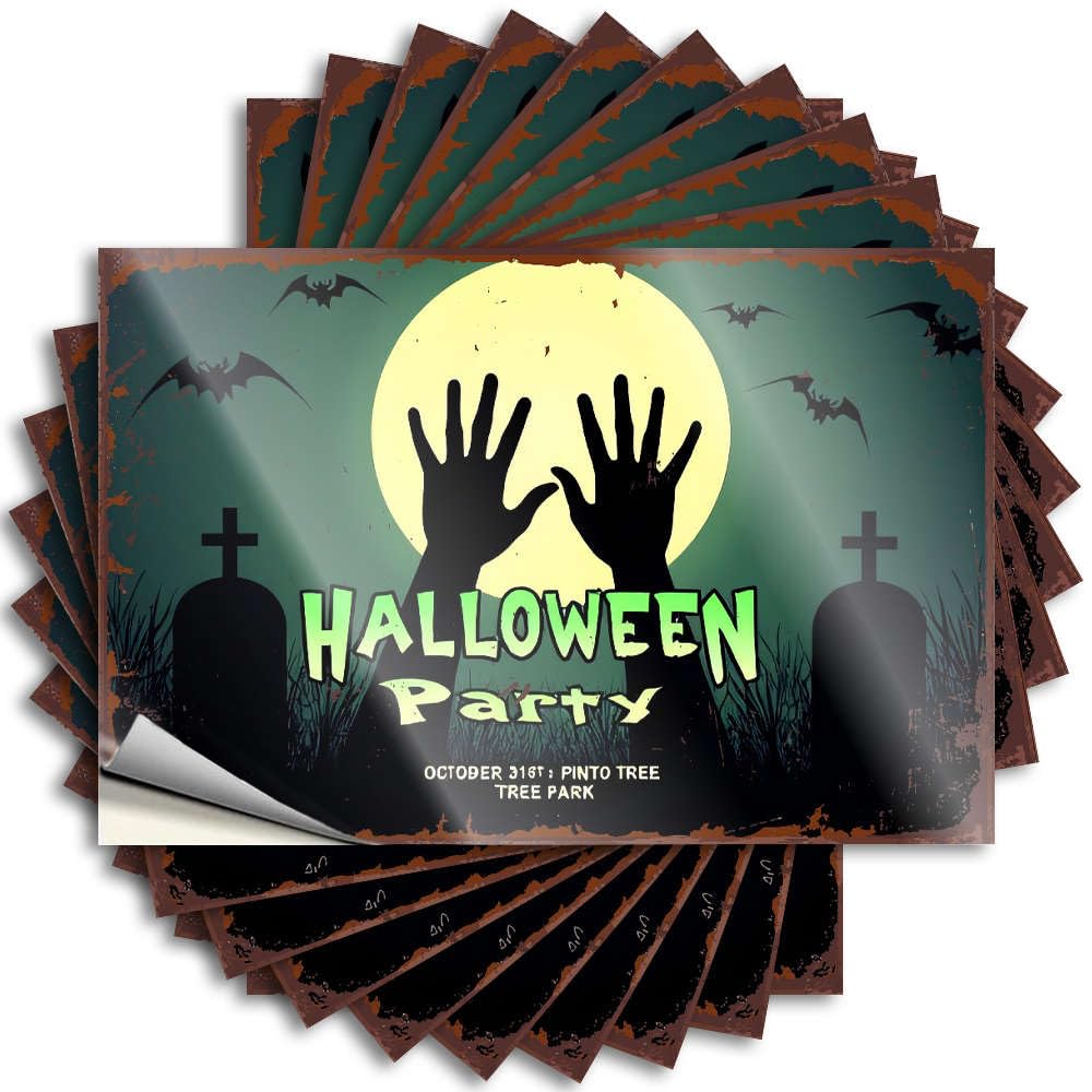 Decal High, Billiard Hard Halloween Party On October 31st | Boys Bedroom Decorations(8X12CM)