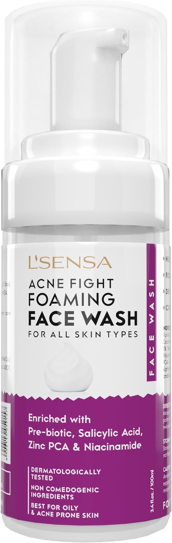 Foaming Facewash for Acne and Pimples | 2% Salicylic Acid | Reduces Pigmentation | All Skin Type | Deep Cleanse for Exfoliation | Paraben & Sulphates Free | 100 ML