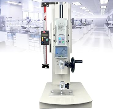 Digital Force Gauge, Manual Force Gauge Stand, with Scale, Hand Wheel Operated, with 5 Probe, Display Clear, for Tension and Compression Test 1000N