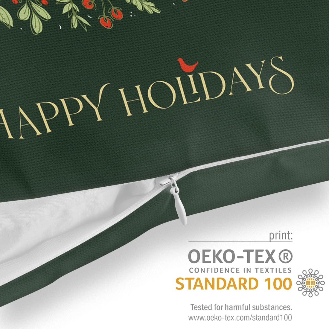 VOID Fêtes Sapin de Noël Housse de coussin en polyester imperméable pour l'extérieur et l'intérieur Dimensions du coussin : 60 x 60 cm