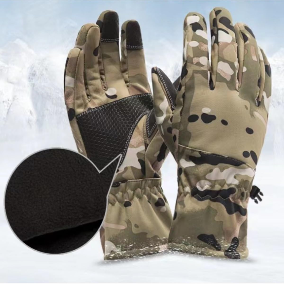 Guanti Invernali Guanti da Sci All'aperto da Uomo, Alpinismo, Ciclismo, Invernali, Caldi, con Intere Guanti Caldi(Grün,M)