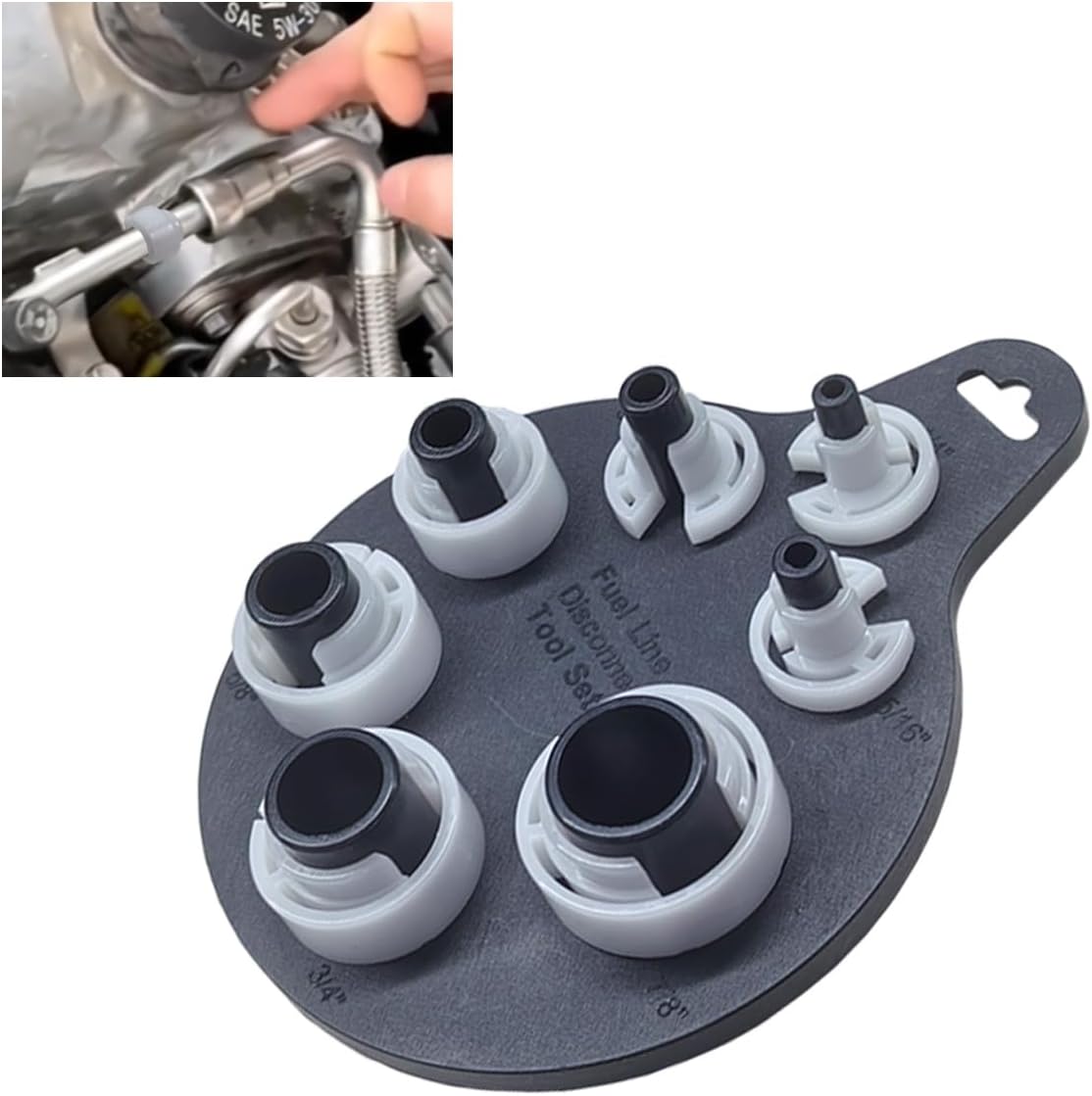 BDZMC Air Conditioner and Fuel Line Quick Disconnect Tool Kit, 1/4-7/8in Plastic Automotive AC/Gas Removal Tool, 7 SAE Standard Sizes Fuel Line Disconnect Tool for Multiple Applications