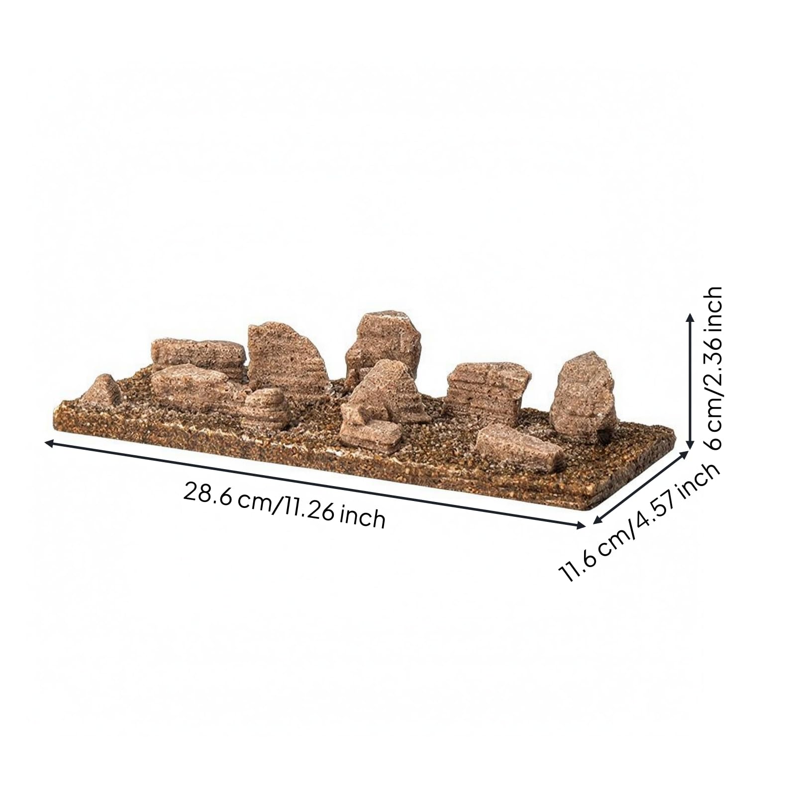 MagiDeal Decorazione Acquario Roccia Scenica Terreno Ornemento con Base Solida E Profili Rocciosi in Arenaria Resina per Scena Subacquea Definita Adatta per, Strati Di Roccia