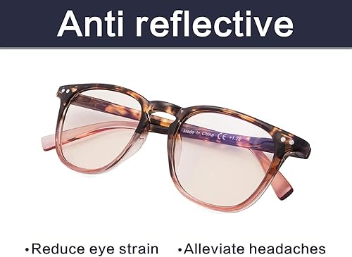 Miniatura 10 de BLUELESS Lentes de computadora de diseño que bloquean los rayos UV, lentes con filtro de luz azul (TortoiseVerde, +4.00)