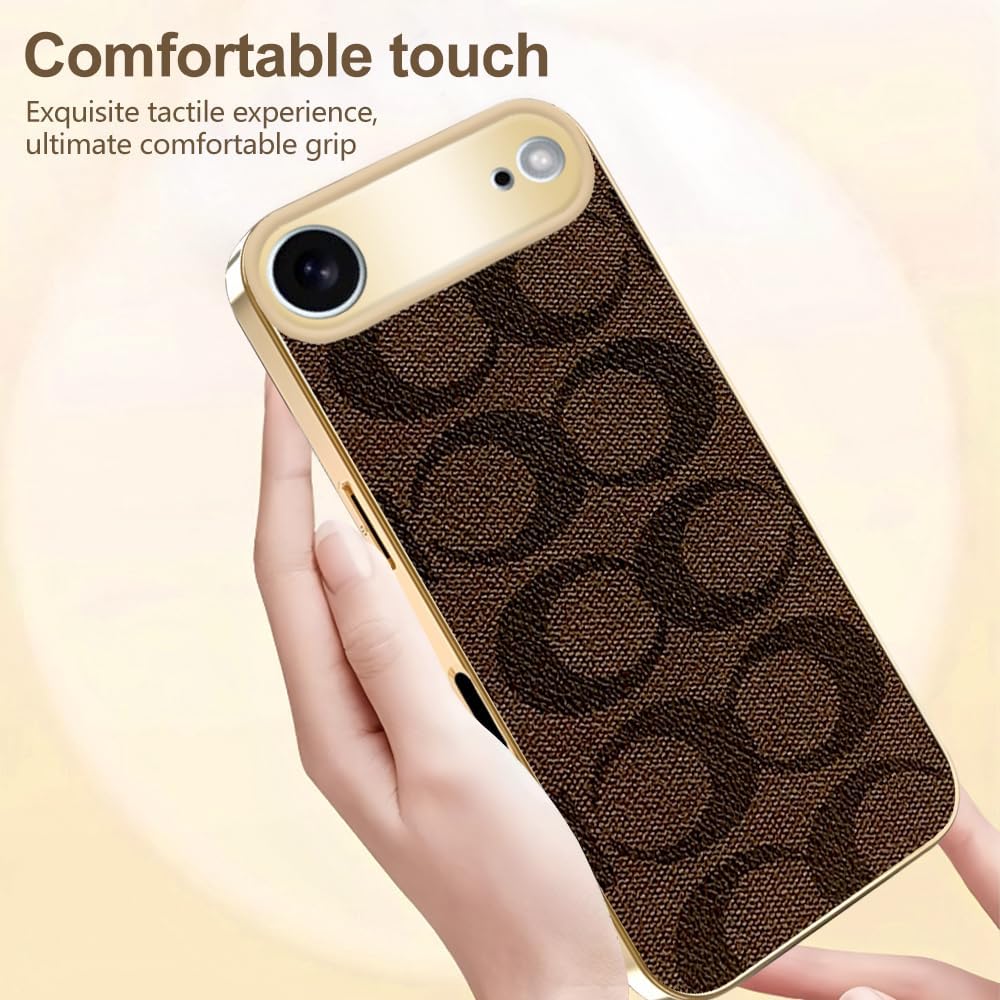 Designer Leather Electroplating Case for iPhone Air,Gold image 3