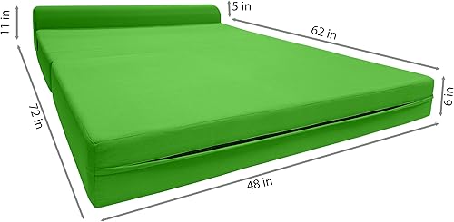 Miniatura 168 de Sofá cama plegable color gris de espuma, 6 pulgadas. Grosor x 32 pulgadas, ancho x 70 pulgadas. Cama de Invitados, cama plegable con espuma de alta