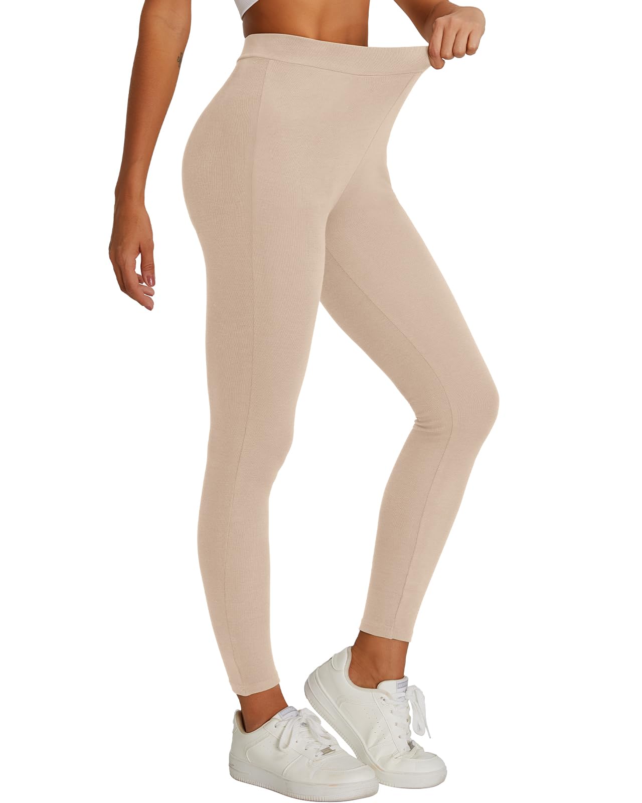 Legging thermique pour femme en coton, avec doublure en polaire, legging thermique chaud et confortable