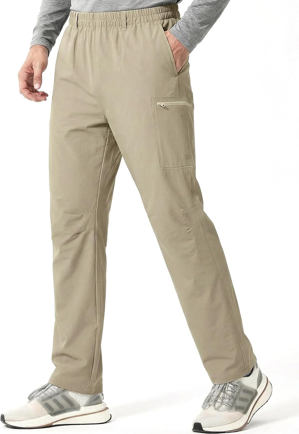 Auxo Men's Hiking Pants Water Resistant Ripstop Quick Dry Lightweight Outdoor Fishing Work Pants for Men with Multi Pocket