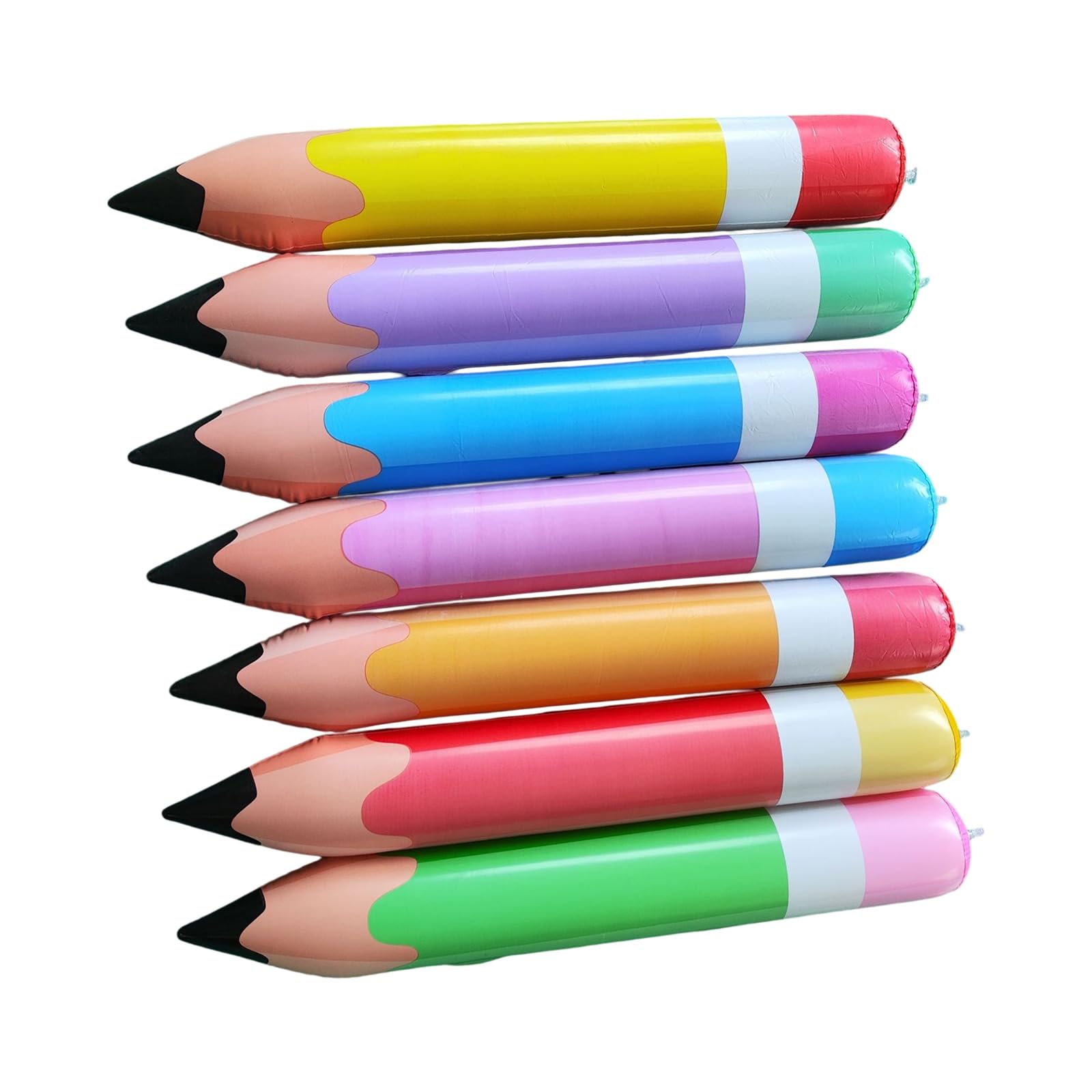 Mekalero Pencil Balloons 7 Pack Oversized PVC School Theme Decor for Classroom, Birthday Backdrops and Picture Booth Accents Booth Birthday Backdrop Inflatable Pencil Display