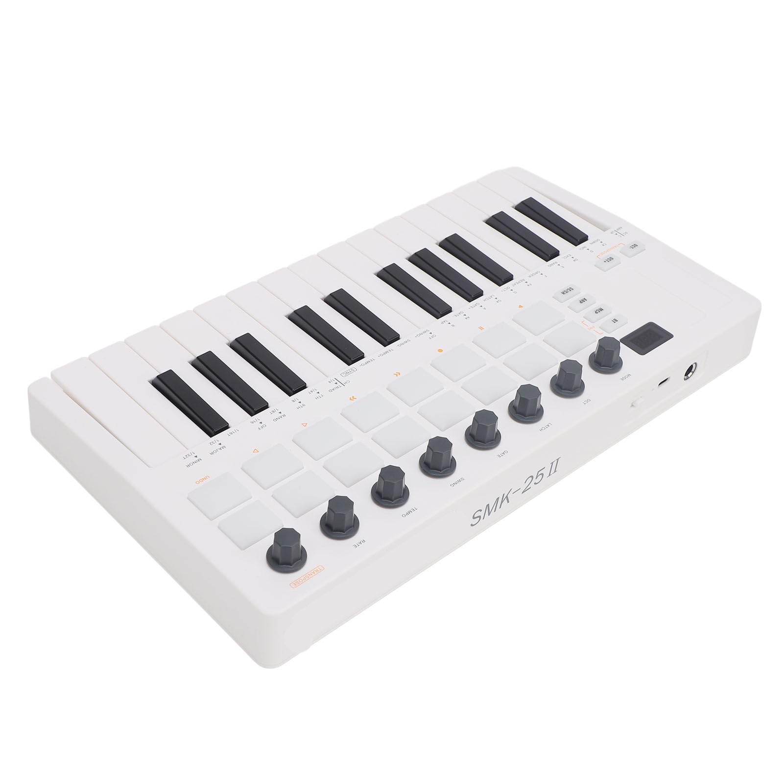 Wireles MIDI-Keyboard-Controller 25 Tasten, Studio-Produzent, Beat Maker für Musikstudio, Kompakt, USB-betrieben, Kompatibel mit Windows, OS X, IOS, Android