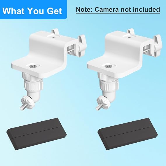 Didalo 2-Pack Gutter Mount Compatible with eufyCam 2C/2C Pro, 3C/S300, 3/S330, SoloCam S220/C210, 360° Rotation Security Bracket (Camera Not Included)