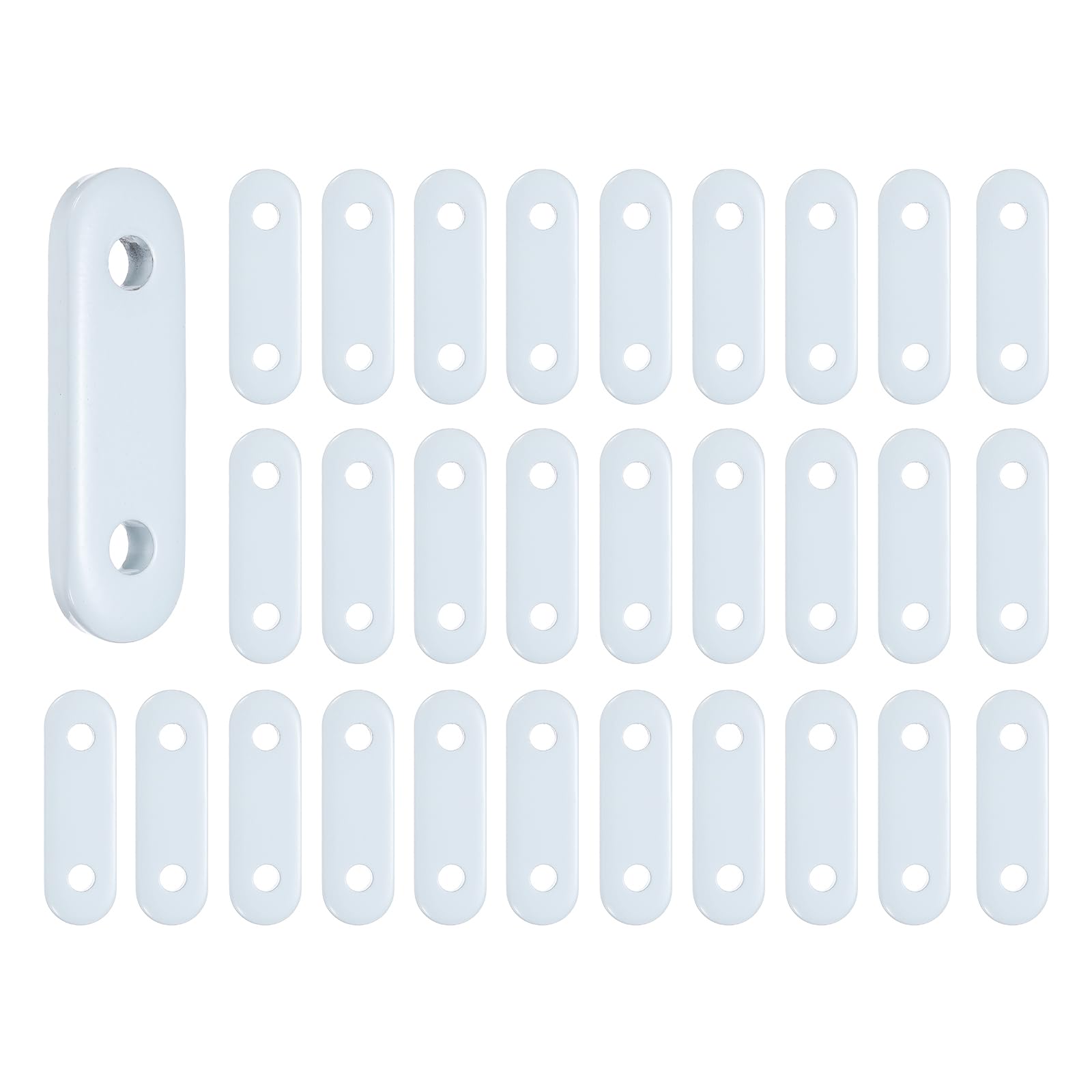 sourcing map 30Pcs Curtain Weights, Curtain Pendant Oval Iron Weights Drapery Bottom White for Home Bedroom Shower Straight Sheers Drapery Tablecloth Flag (28G Each)