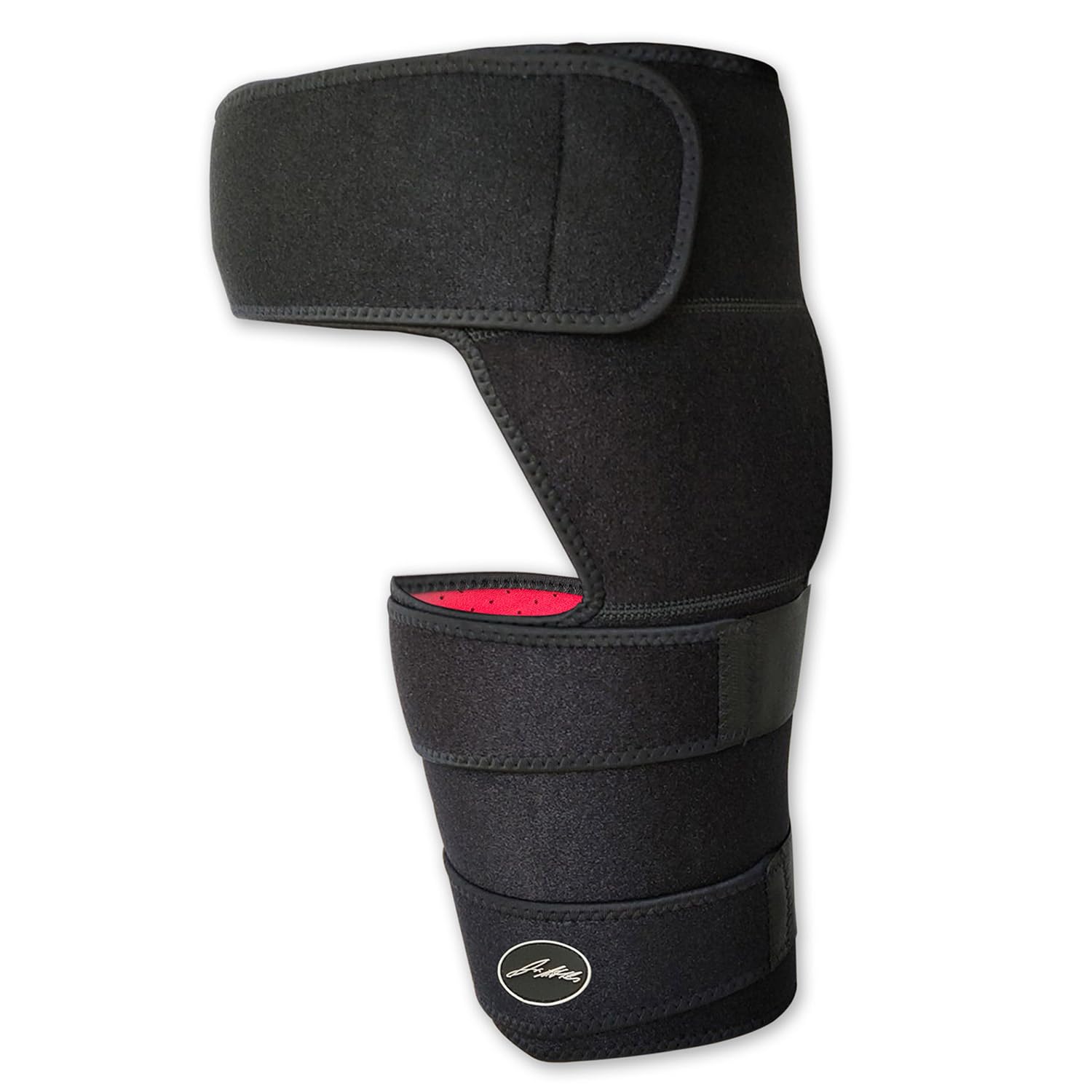 Dr. Arthritis Doctor Developed Strengthening Stabilizing Hip Brace for Men Women,Compression Wrap for Hip Pain,Hips Support Brace,Thigh Supports With Handbook, hamstring brace(LXL, Black)ClimatePartner certified