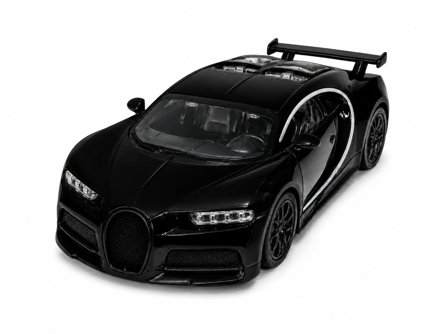 Die Cast Metal Sports Racing Car Toy for Kids, Pull Back Action Car with Openable Doors, Realistic Mini Model Vehicle for Boys & Girls, Collectible Toy Car, Birthday Gift (Black)-image-38