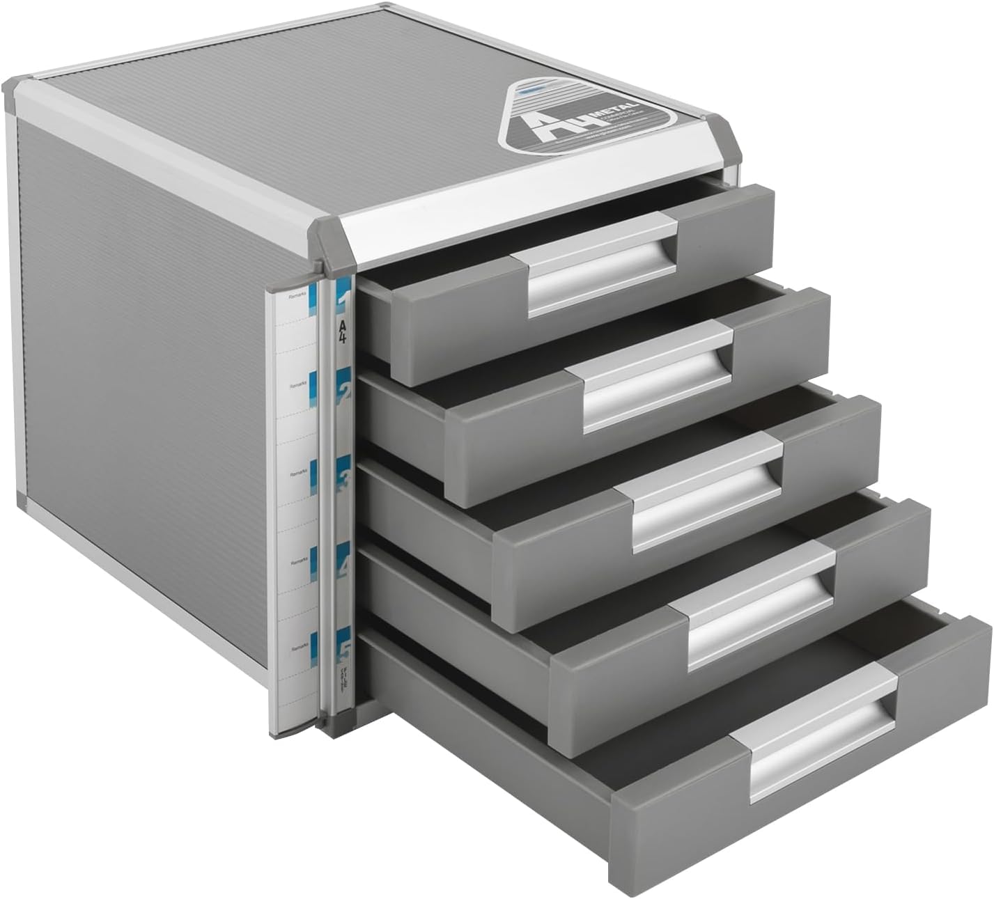 Organizzatore da Scrivania A 5 Livelli con Serratura - Mobiletto Portadocumenti con Cassetti per Ufficio, Ideale per Documenti, Carte, Posta, Quaderni E Articoli di Cancelleria.