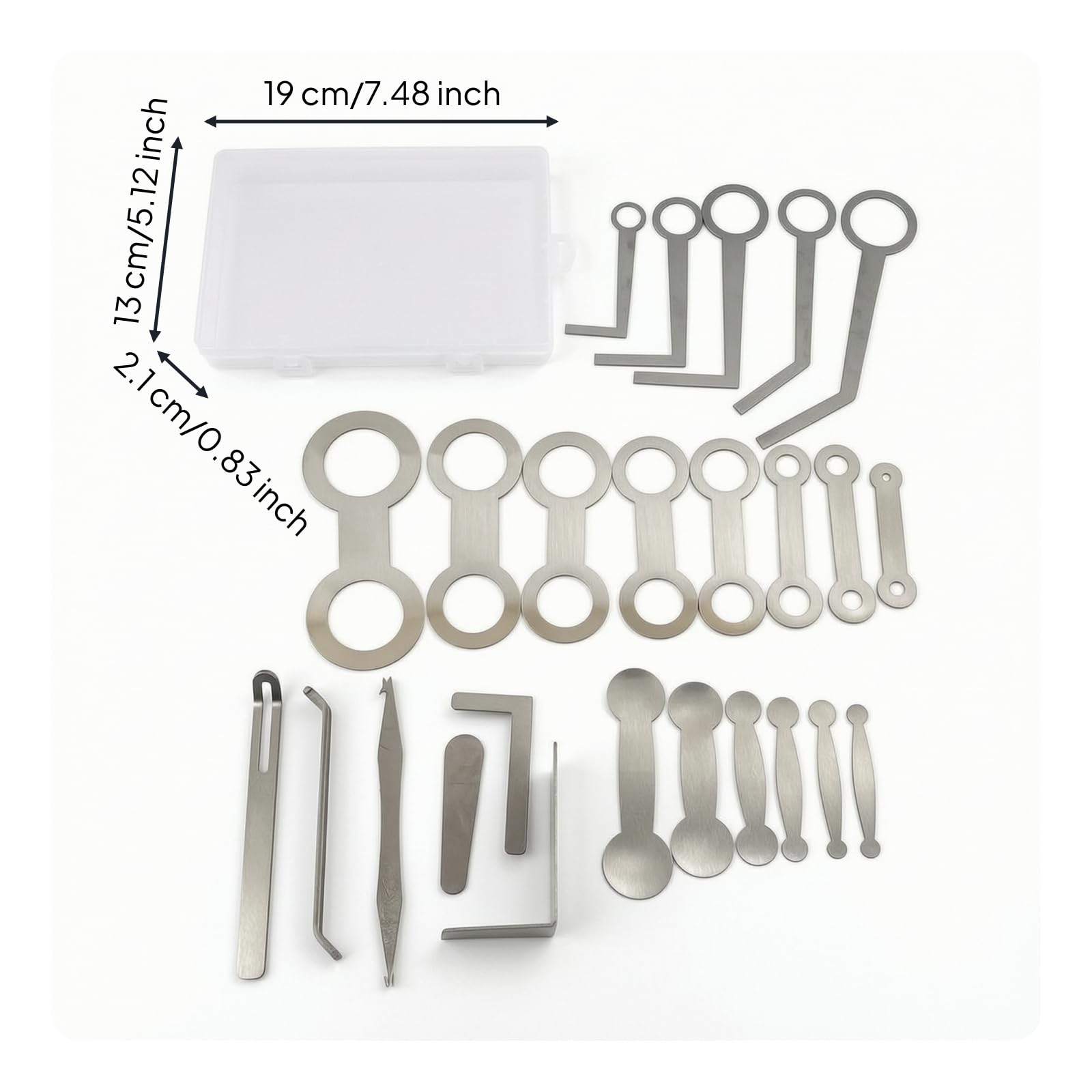 25 Pezzi Kit di Livellamento Cuscinetti con Scatola in Metallo Kit con Custodia Resistente Attrezzi per Musicisti