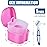 KISEER Pink Denture Bath Case Cup Box Holder Storage Container with Denture Cleaner Brush Strainer Basket for Travel Cleaning