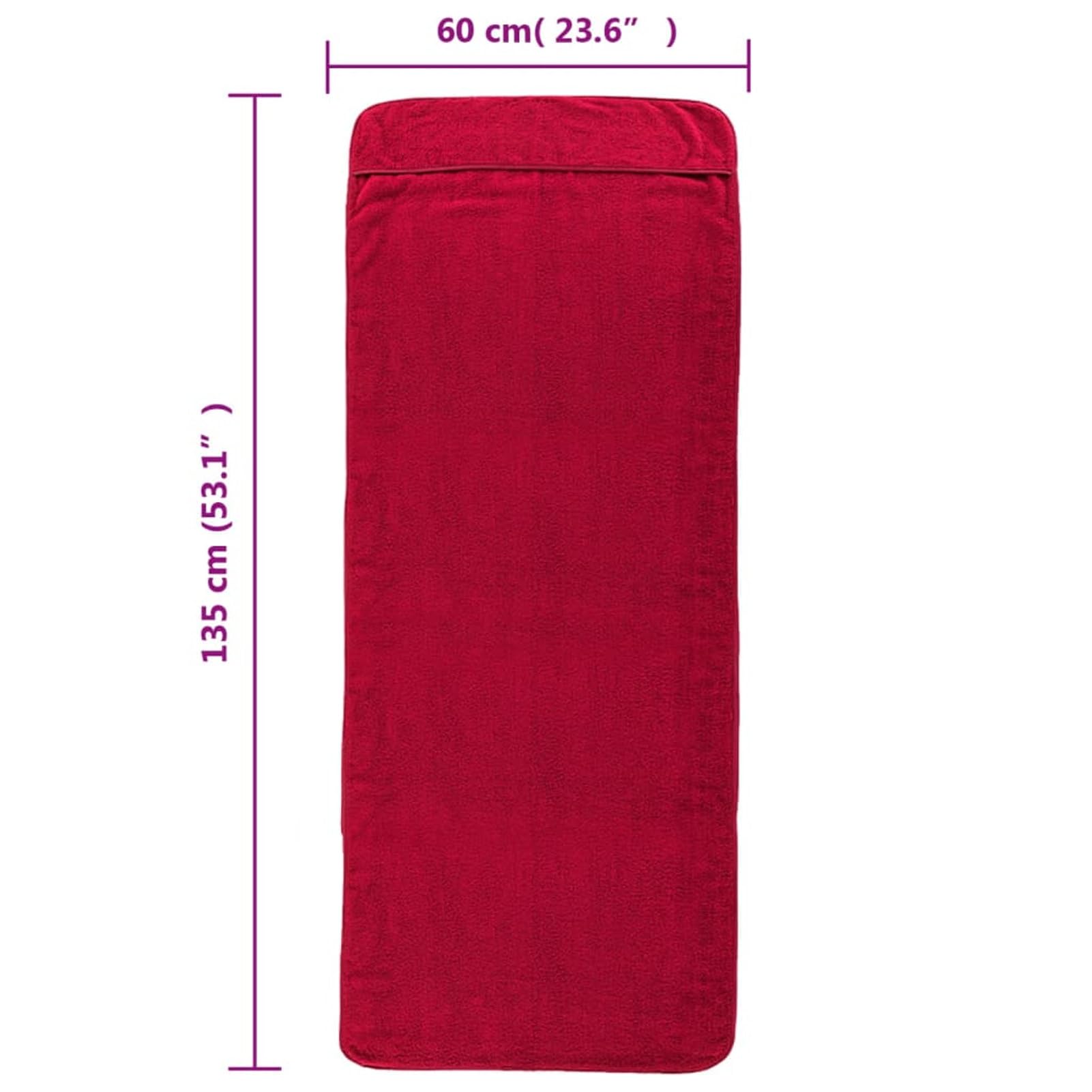 ZEYUAN Strandtücher 4 STK. Burgunderrot 60x135 cm Stoff 400 GSM, Hamamtuch, Saunahandtuch, Badehandtuch - 3157056