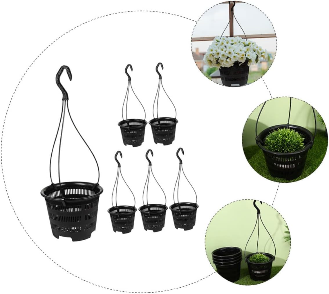 Happyyami 6 Set Flowerpot Hanging Baskets for Plants Plant Pot Decor Gardening Nursery Pot Outdoor Wall Hanging Small Planter Pot Pots for Plants Planting Containers Thicken Orchid Plastic