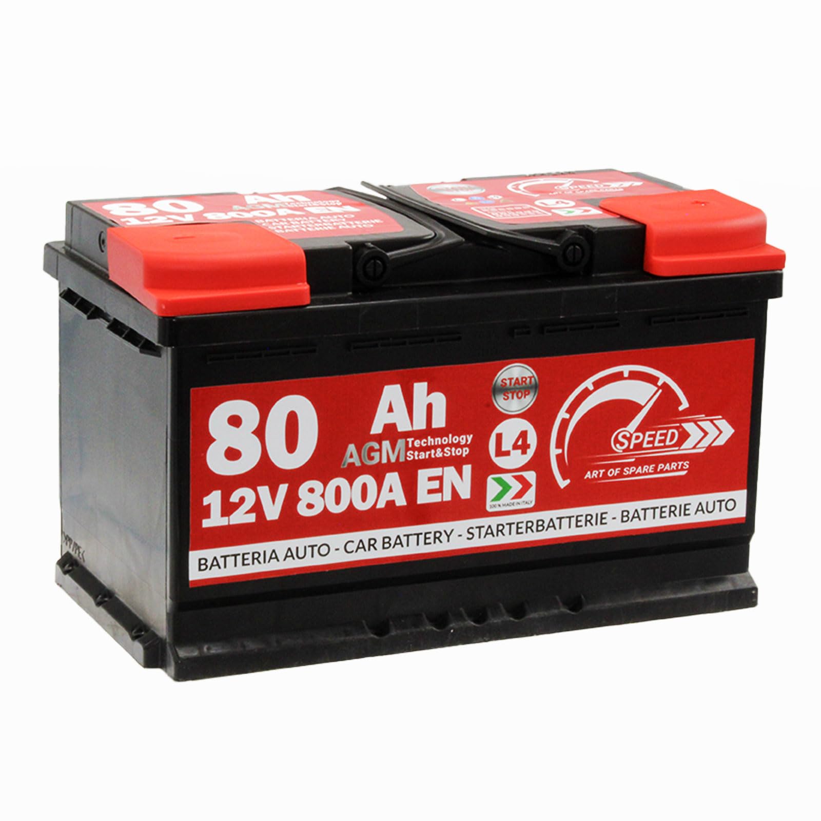Batterie voiture Speed Start&Stop 80Ah 800A 12V AGM Speed Technologie AGM