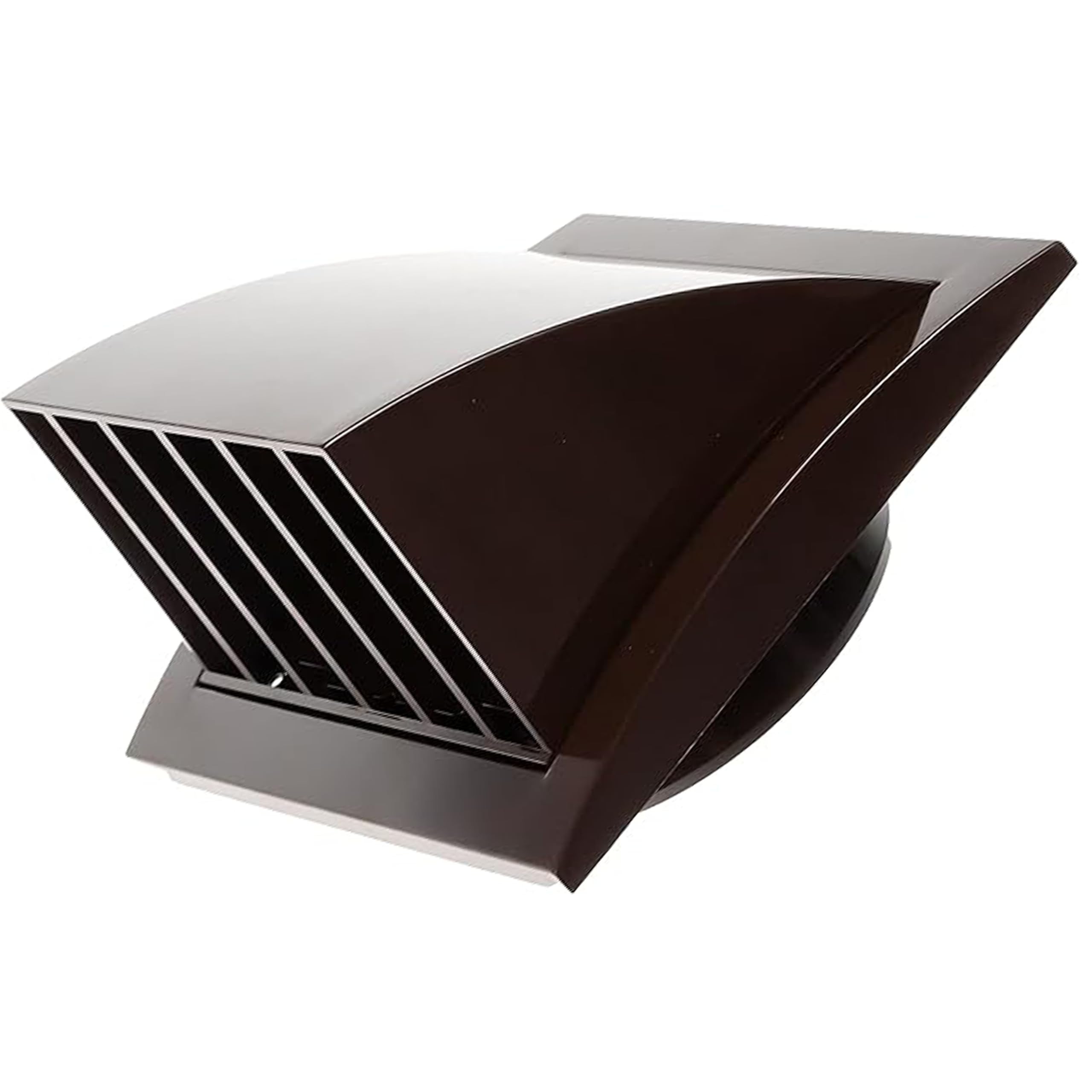 ECOPRO VENT 125mm Exhaust Vent Cover with Backdraft Damper - Brown ABS Plastic Extractor Fan Vent Cover - Weather Resistant Hooded 125mm Tumble Dryer Vent Cover for Exterior Walls