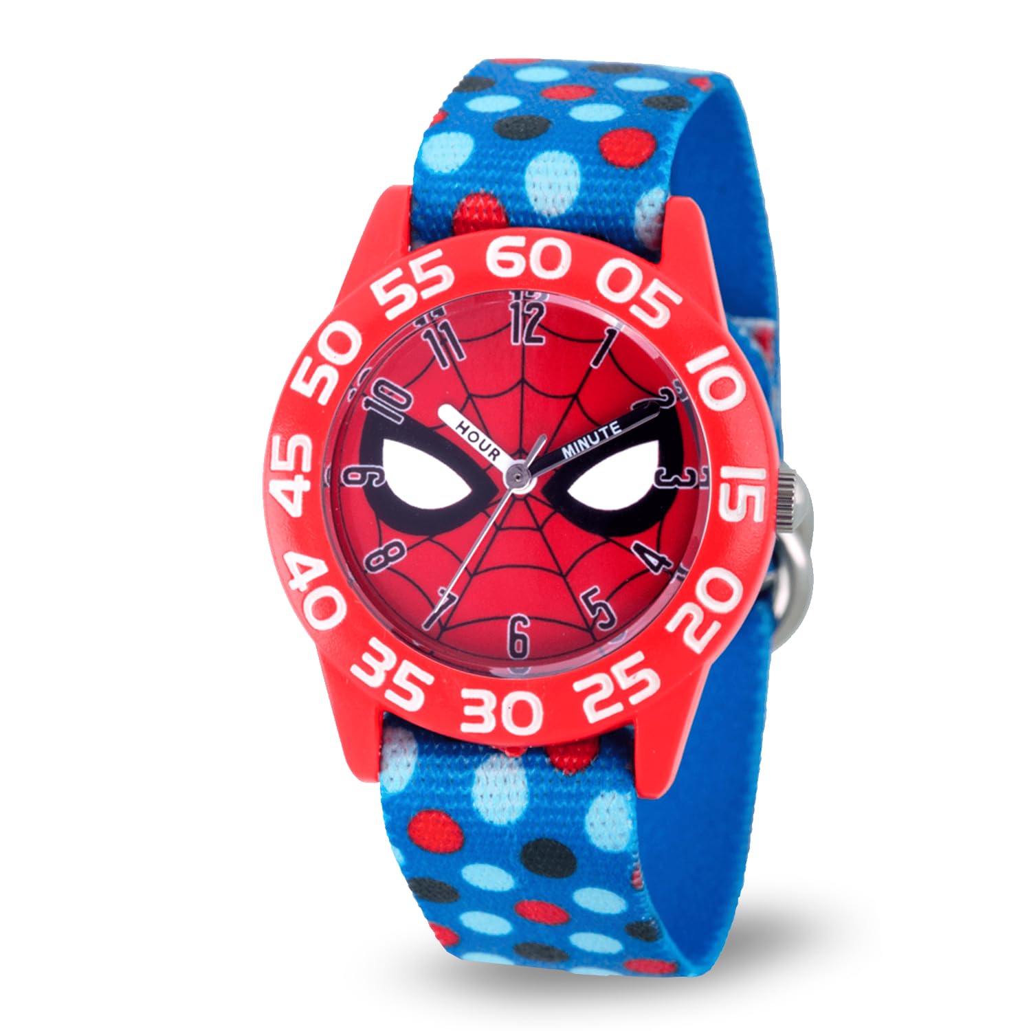 Marvel Spiderman Watch for Kids - Spiderman Watch Boys - Spider-Man Watches for Boys 4-6 - Kids Toys - - Marvel Toddler - Teen - Red Bezel - Multicolor Nylon Strap