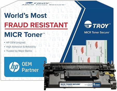 Troy M507/M528 MICR Toner Secure High Yield Cartridge, Check Printing, HP Part Number CF289X, Yields 10000 Pages, Black