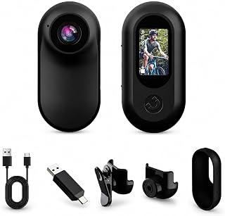 360 Mini Body Camera,Thumb Action Camera Magnetic Mount,Motorcycle Camera,1080P Wearable POV Camera for TikTok YouTube Vlogging Motorcycle Security (Black, 32, GB)