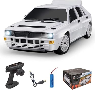 Mini RC Drift Car, 1/28 Scale 4WD 2.4GHz Full Proportional Remote Control Racing Car with LED Lights 10KM/H Speed Hobbyists Gift for Adults LD2803