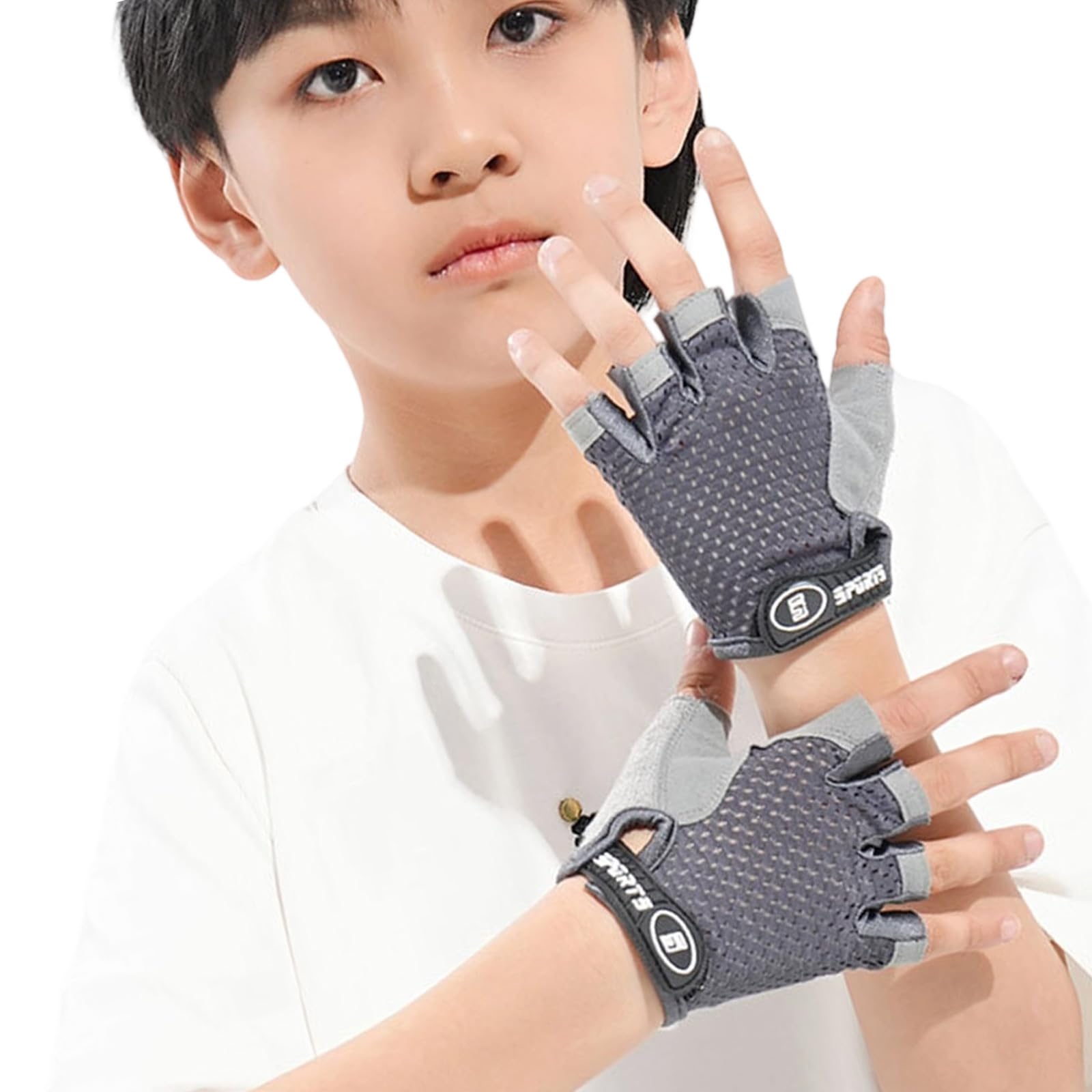 NVOQILIN Children Protective Cycling Glove Sweat Resistant Comfortable Half Finger Gloves for Kids Biking Scooter Skateboarding Children ' s Cycling Gloves