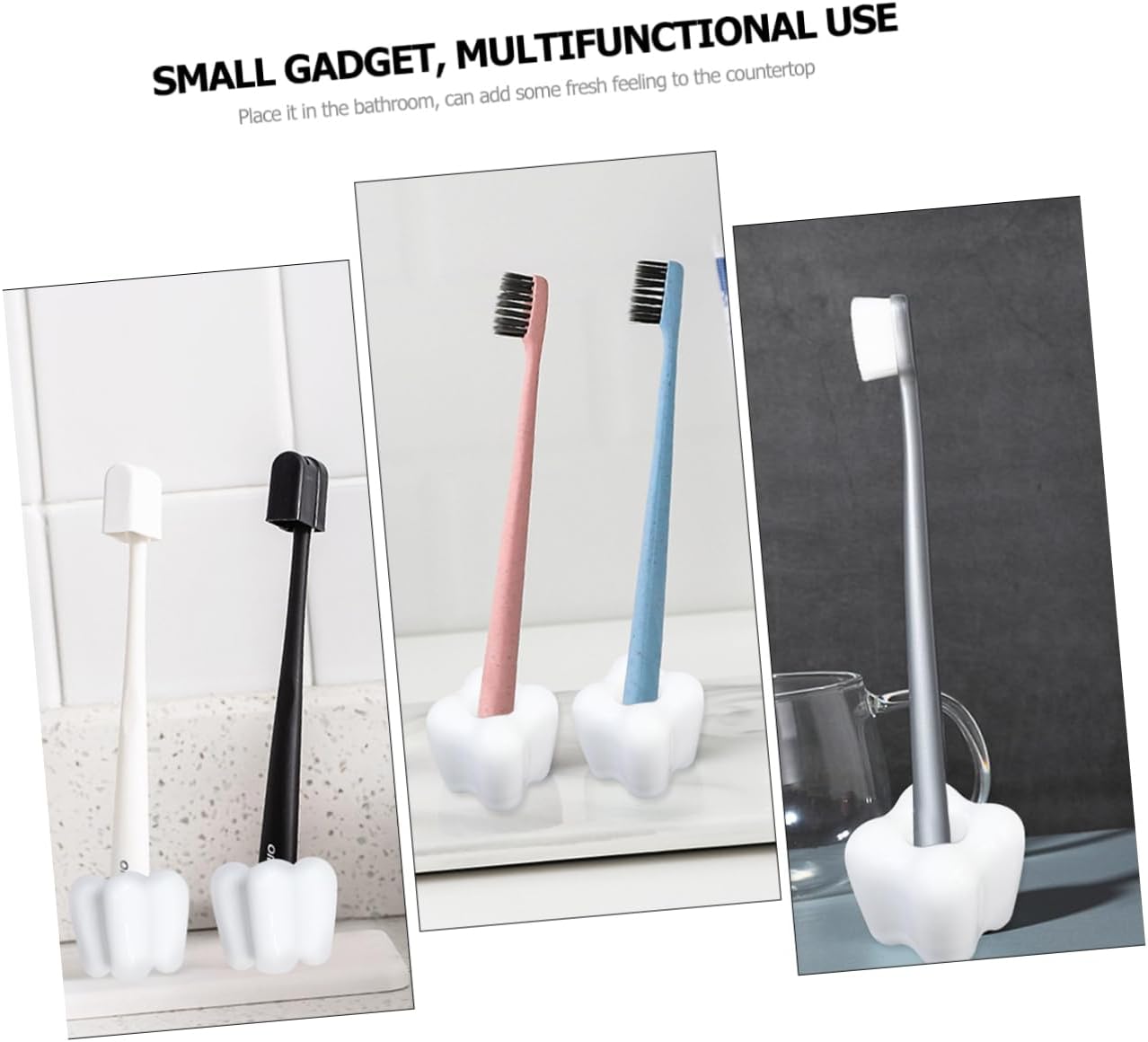 2sets Toothpaste Holder Ceramic Toothbrush Rack Creative Toothbrush Dispenser Bathroom Accessory 2pcs*2