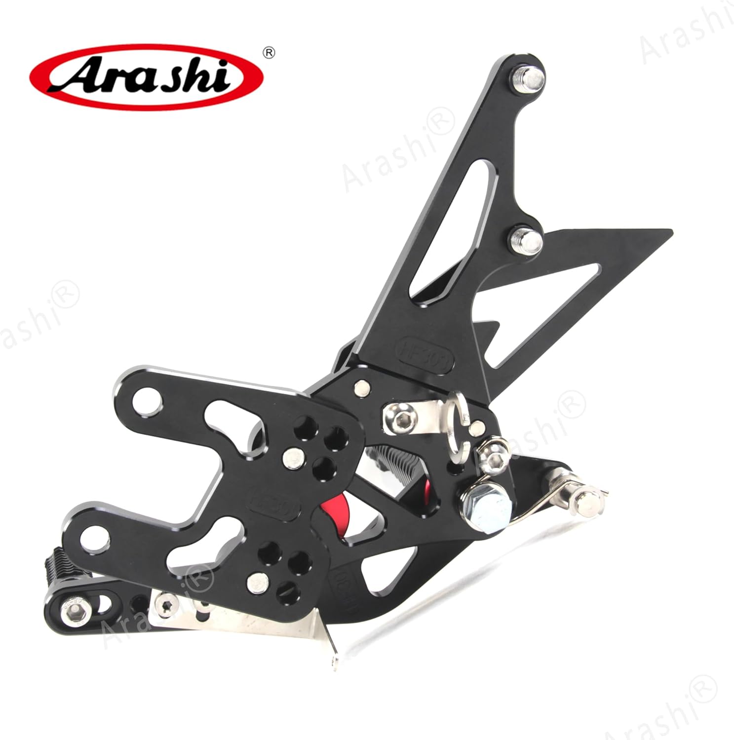 Arashi Version 2.0 Adjustable Rearsets for Kawasaki Ninja ZX10R ZX1000 2004-2005, Black