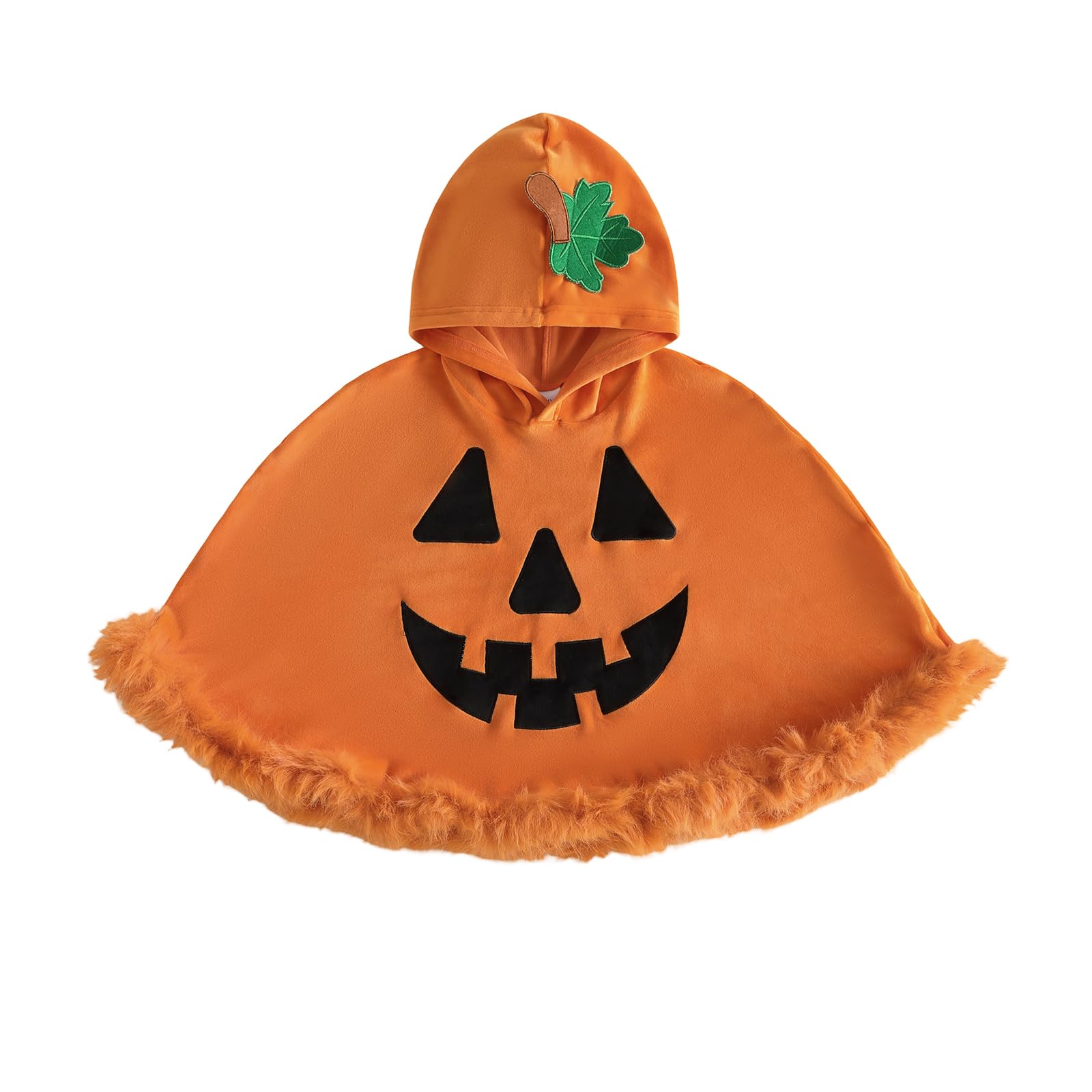 Xeadoffubio 2Pcs Toddler Girls Boys Halloween Ghost Outfits Cape Cloaks Long Pants Set (Deep Orange, 2-3T)