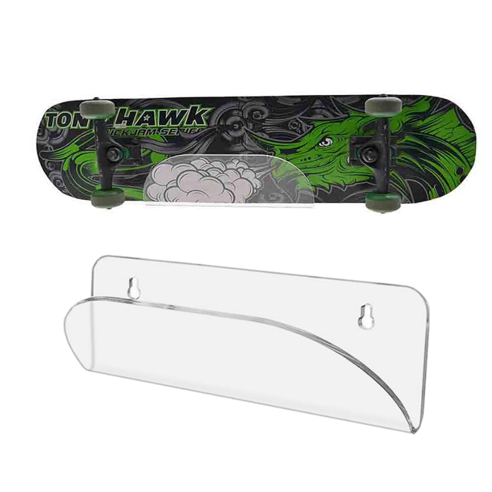 BiJun Skateboard Wall Mount Display Rack Skateboard Hanger Wall Mount Deck Clear Display and Storage Longboard Deck Horizontal Display Stand