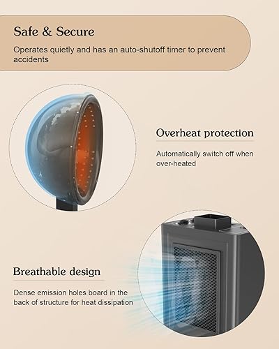 Miniatura 4 de Paddie Secador de pelo profesional portátil con capucha de salón de 1000 W con soporteruedas extraíbles, temporizador de 60 minutos, temperatura